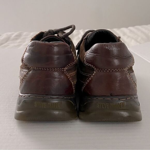 Steve Madden Brown Lapis Lace-up Y2K Leather & Suede Oxford Sneakers Academia - Picture 4 of 12